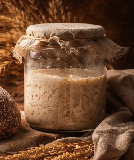 Sourdough starter in a jar